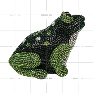 Distinctive Frog Rhinestones Women Evening Bag Glitter <b>Clutch</b> Froggy Shimmering Crystals <b>Clutch</b> Purse for <b>Wedding</b> Halloween - Product Image 4