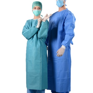 Panas! Perlengkapan Medis Gaun Bedah Steril Sekali Pakai SMS Gaun Nonwoven untuk Penggunaan APD - Product Image 2