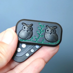 Bouton coulissant en alliage en forme de hibou personnalisé, anti-stress, jouet de bureau en métal EDC pour adultes, enfants, garçons, filles, cadeaux - Product Image 1