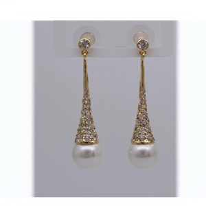 Orecchini con diamanti e rubini con taglio principessa delicati placcato oro 18K oro placcato bianco e oro rosa con lucentezza alla moda - Product Image 1