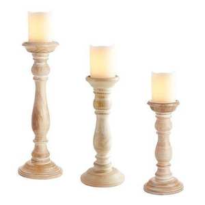 Porte-bougie en bois naturel avec finition polie lisse pour l'intérieur de la maison et l'ambiance du bureau - Product Image 3