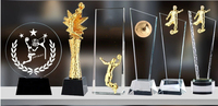 Trophées de cristal de résine plaquée or créatifs chauds Trophées de cristal personnalisés Trophées de médailles de sport personnalisés