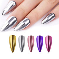 Nouvel arrivage de poudre pour ongles à miroir magique à haute brillance de revêtement en gel à effet miroir pailleté poudre pour ongles chromée