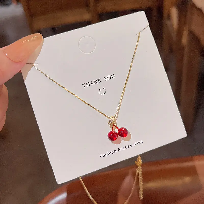 sweet exquisite cherry necklace women 2022 year new trend wild temperament necklace advanced fashionable clavicle chain