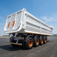 Semi-remorque benne basculante de haute qualité à grande capacité, à basculement arrière en acier, pour le transport de matériaux de construction