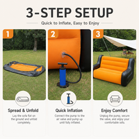 Fauteuil auto-gonflant avec pompe intégrée, canapé gonflable floqué de qualité supérieure pour le glamping