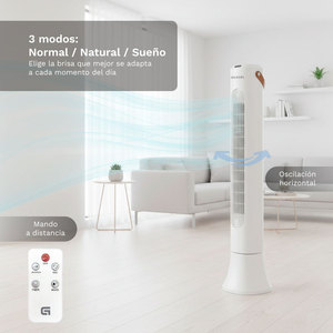 Ventilatore a Torre Grunkel 50W, 3 Velocità, Oscillante, per Casa e Ufficio - Product Image 3