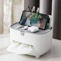 Boîte à mouchoirs multifonctionnelle en plastique avec couvercle, design moderne et simple pour salon, cuisine, coiffeuse, rangement domestique