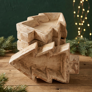 Portavelas de árbol de Navidad de madera hecho a mano más vendido, cuenco de masa para fiestas de Pascua y Navidad, directo desde Vietnam - Product Image 1
