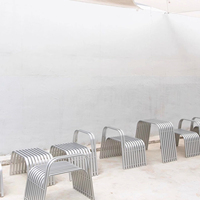 Table et chaises de jardin en aluminium imperméable de style minimaliste nordique pour cour, patio, café, salon de thé, mobilier de salle à manger