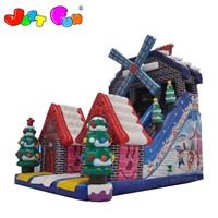Glissière gonflable de maison de rebond de bonbons commerciaux de glissière gonflable de pain d'épice de Noël pour la location de partie