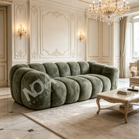 Vakuumkomprimiertes 3-Sitzer-Sofa aus Bubble-Bouclé-Stoff, modernes, geschwungenes Polstersofa für das Wohnzimmer