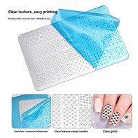 Nouvelle plaque d'impression pour nail art en acier série XY-EF, motif dentelle creuse française, plaque de transfert de gel à carreaux, design nœud papillon