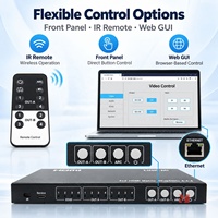 Commutateur matriciel HDMI 4K60 4 entrées 2 sorties avec extraction audio ARC HDR EDID, interface Web et contrôle LAN