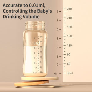 בקבוקי האכלה לתינוקות 300 מ\\\"ל עם ידיות, חדשים בסיטונאות, שלושה סוגי מוצצים, בקבוק חלב נגד גזים, שקוף לבן - Product Image 2
