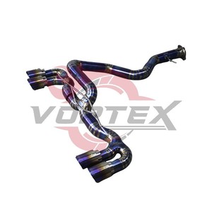 Système d'échappement Catback en titane Vortex Grade 5 pour E82 1M Racing Ti, diamètre du tuyau 76 mm/3 pouces, épaisseur de paroi 1,2 mm, bleu brûlé - Product Image 4