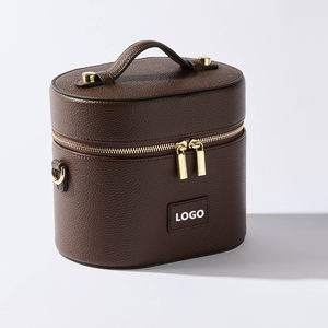 ズボンMaquillageダブルレイヤービーガンメイクポーチ防水ポータブル収納ソリューションマイクロファイバーレザートラベル収納ポーチ - Product Image 2