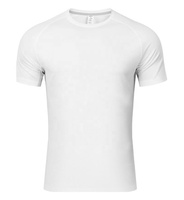 Camiseta deportiva de ajuste seco catiónico con logotipo OEM para hombres y mujeres, ropa de gimnasio de secado rápido para entrenamiento de Yoga, patrón liso sólido de gran tamaño
