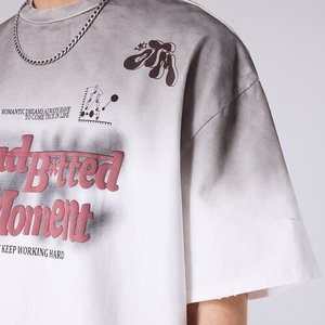 T-shirt da uomo <span class=keywords><strong>in</strong></span> puro cotone di alta qualità con sfumatura bianca <span class=keywords><strong>e</strong></span> nera. Progettato da un Designer. Personalizzabile con il Tuo Logo. - Product Image 5