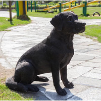 Sculpture de main en Bronze, en forme de grand chien danois, décoration de jardin, cour, Restaurant, taille de vie