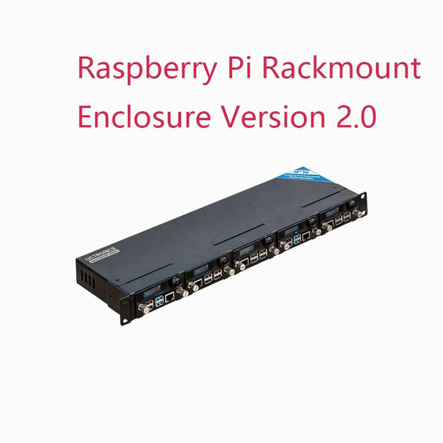 Raspberry Pi Rackmount Complete Enclosure Version 2.0 with PoE Functionality, Front Removable 19" 1U Rack Mount with C