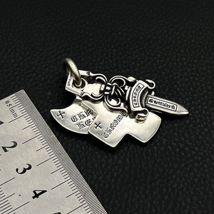 Vintage Tungsten Steel Cross Necklace <strong>Pendant</strong> <strong>Men's</strong> High-End Fleur De Lis Sword Jewelry Antique Religious Charm for Boys - Product Image 3