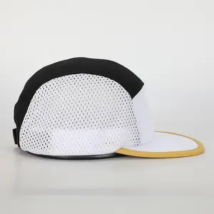 BSci कस्टम डिजाइन कढ़ाई लोगो मुद्रण 5 पैनल शिविर कैप, स्पोर्ट्स रनिंग कैमपर टोपी, हल्के आउटडोर कैंपिंग कैप - Product Image 4