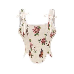 Nouveau français corps <span class=keywords><strong>sculptant</strong></span> vêtements imprimé Corset empilé rétro gilet <span class=keywords><strong>Bustier</strong></span> femmes Jacquard reliure caoutchouc Corset - Product Image 1