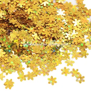 4 Mét Shinning Vàng Phẳng Tuyết Flower Sequins Paillettes Thủ Công Cho Trang Trí Đám Cưới DIY Váy Váy Phụ Kiện Vải