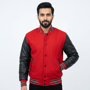 Vestes universitaires en laine et cuir pour hommes, style baseball, personnalisées, vente en gros, hiver - Product Image 1