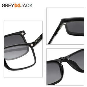 Nouvelles lunettes de soleil magnétiques 3 en 1 avec verres polarisés, monture TR90, vision nocturne, protection UV400, unisexe, noires - Product Image 2