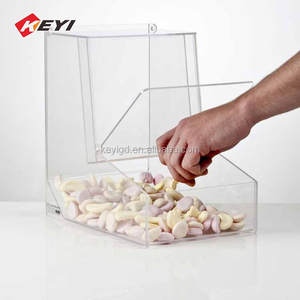 Vente en gros de distributeurs de bonbons en acrylique transparent à 3 niveaux, <span class=keywords><strong>mini</strong></span> <span class=keywords><strong>distributeur</strong></span> de bonbons en vrac avec pelle - Product Image 4