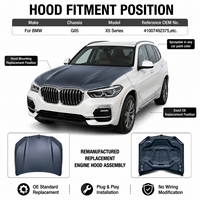 Capó de Motor Remanufacturado para BMW Serie X5 G05, OEM 41007492375, Ensamblaje de Capó, Reemplazo de Capó, Piezas de Carrocería