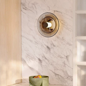 Luminárias de Parede Redondas LED, Iluminação Moderna para Quarto, Design Novo em Ferro com Vidro Fumê Europeu - Product Image 2