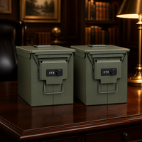 Boîte à munitions métallique rectangulaire de grande capacité pour le rangement sécurisé des véhicules et l'utilisation en extérieur