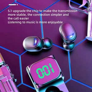 New TWS E50 Wireless Earbuds HD Digital Display <b>Noise</b> Cancelling Headphones Crackle Pattern Gaming In-ear Earphones - Product Image 3