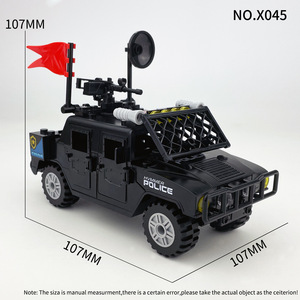 Jouets <span class=keywords><strong>de</strong></span> construction à petites particules pour enfants, modèle X045, Véhicule anti-explosion Wolf Tooth, pour l'assemblage transfrontalier, Hanmat <span class=keywords><strong>Police</strong></span> - Product Image 3