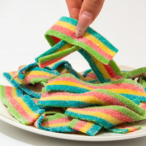 Heißer Verkauf OEM Direktvertrieb Großhandel Klassische Saure Gürtel Gummibänder Kaubonbons Saurer Weichbonbon Großpackung Anpassbares Etikett - Product Image 3