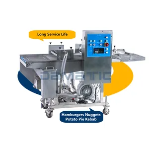 Peixe camarão frito Pepitas frango Patty Batter Breading Coating Machine Automatic Fritura Food Brush Crumbing Linha produção