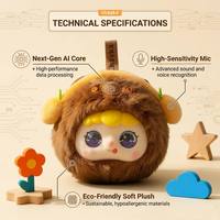 Jouet en peluche robot IA multilingue parlant français, allemand, espagnol, anglais – Compagnon encyclopédique pour l'immersion linguistique des adolescents