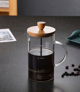 Cafetera Francesa de Vidrio Borosilicato Ecológica, Moderna y de Lujo, Libre de BPA, Resistente al Calor, con Asa, 400ml/800ml - Product Image 2