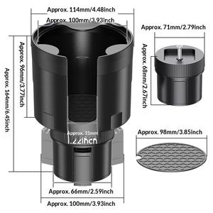 ที่วางแก้วในรถยนต์แบบขยายได้ ผลิตด้วยวิธีฉีดขึ้นรูป หนา 7 มม. สำหรับแก้วน้ำขนาดใหญ่ แก้วเก็บความเย็น กระป๋อง ฐานปรับได้ - Product Image 6