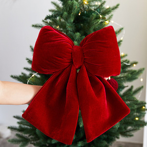 Adorno Navideño de Lazo Magpie, Decoración 3D de Terciopelo Rojo para Árbol, Accesorio Decorativo Festivo - Product Image 1