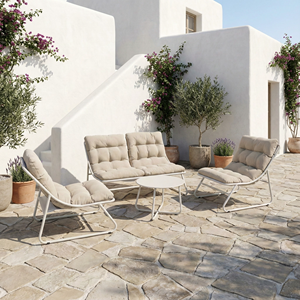 Ensemble <span class=keywords><strong>de</strong></span> canapés <span class=keywords><strong>de</strong></span> <span class=keywords><strong>conversation</strong></span> d'<span class=keywords><strong>extérieur</strong></span> en textile durable et imperméable, mobilier <span class=keywords><strong>de</strong></span> jardin moderne en métal pour cour et parc - Product Image 4