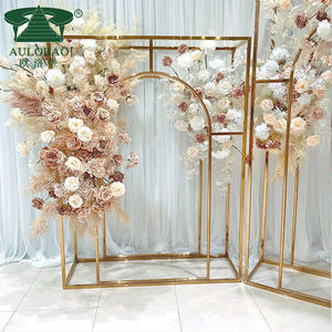 ซุ้มทองสแตนเลสสำหรับงานแต่งงานฉากหลังลายดอกไม้สำหรับงานเลี้ยงแต่งงาน - Product Image 2
