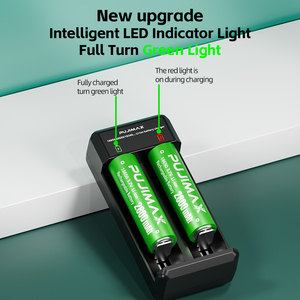 PUJIMAX wholessales 3.7V ioni 14500 <span class=keywords><strong>18650</strong></span> caricabatterie ricaricabile al litio con cavo di ricarica tipo C - Product Image 3