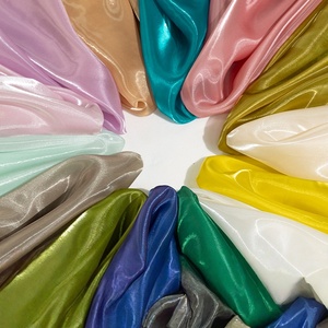 Tissu <span class=keywords><strong>d</strong></span>'organza <span class=keywords><strong>blanc</strong></span> liquide brillant, tissu transparent, organza brillant, satin cristal pour robe de mariée, robe de soirée - Product Image 2