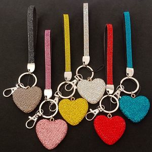 Bling Rhinestone Cute Girl Heart Shape <b>KeyChain</b> <b>Personalized</b> Gift Car Key Holder Bag Charms Accessories Handbag Backpack Pendant - Product Image 2