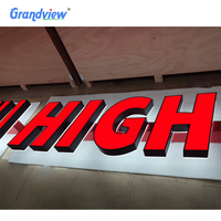 Kotak Lampu Logo Akrilik 3D LED Backlit untuk Luar Ruangan, Papan Nama Bisnis, Huruf Saluran Kustom, Papan Iklan Elektronik RGB Tahan Air