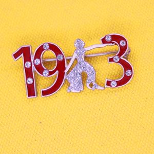Organisation universitaire cristal rouge <span class=keywords><strong>Fortitude</strong></span> 1913 Delta Sigma sororité broche grec J13 événements lettre grecque broche bijoux - Product Image 4